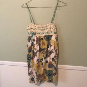 Floral Dress with crochet top